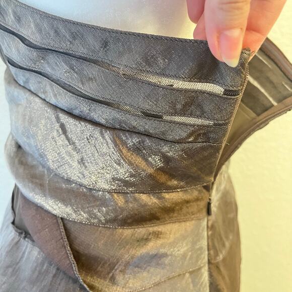 Vintage Cache Halter Cocktail Dress 6 Y2K Brown Shimmer Sheer Mesh Hoco Fairy - Picture 8 of 16